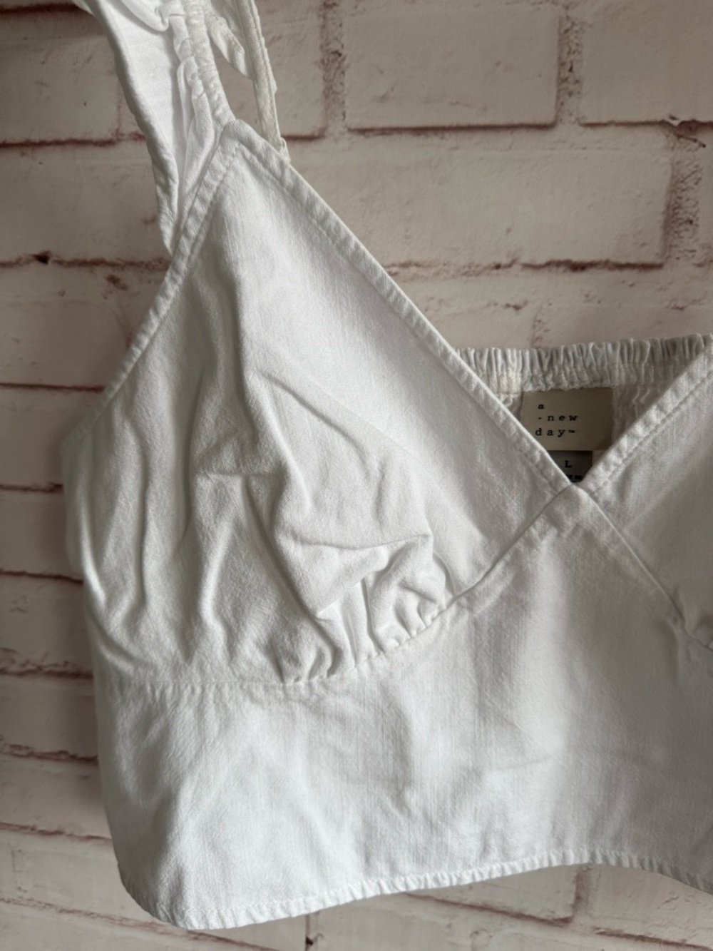 a new day White Ruffle Strap Cotton Bralette Tank - Picture 3 of 5